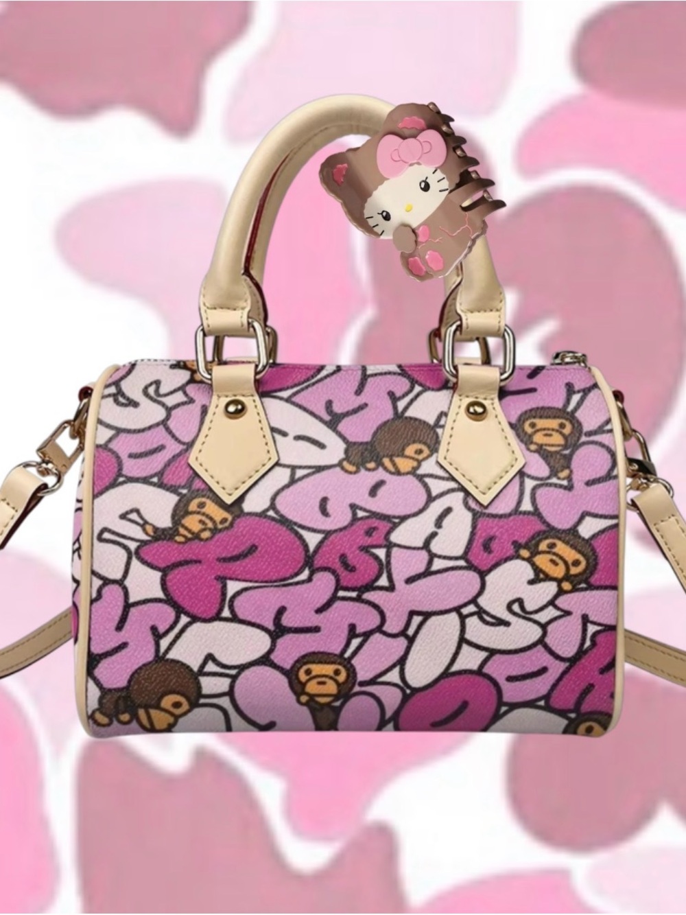 PINK KAWAII MILO BUBBLE LETTERS PURSE